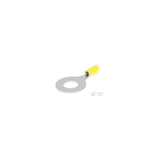 Te Connectivity Ring Terminal, 5/8 in Stud Size, 10 AWG, 300 V, Nylon Insulated, Yellow 324615 - main